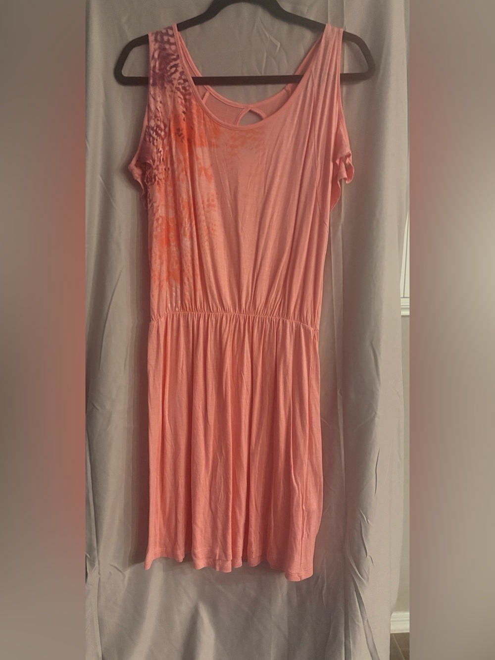 Mudd Coral Pink Cold-Shoulder Mini Dress